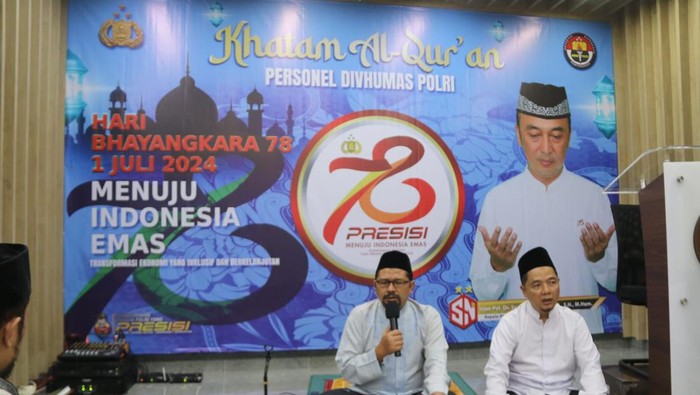 Peringatan HUT ke-78 Bhayangkara Dipungkasi Khataman Bersama 78 Ustaz yang Digelar oleh Polri