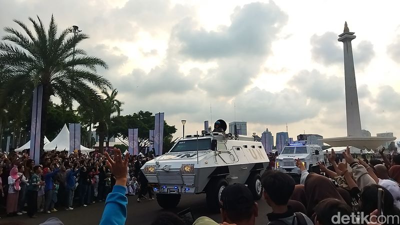 Hut Bhayangkara ke-78 di Monas. (Kurniawan Fadilah/detikcom)