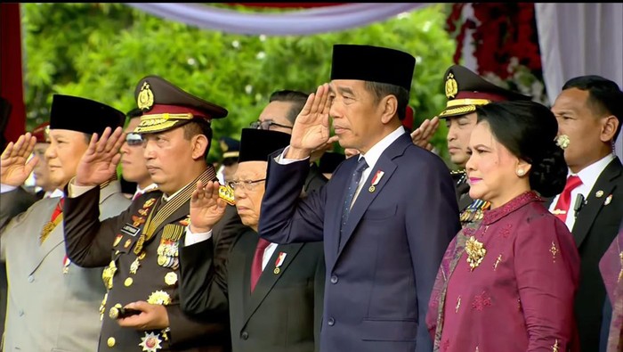 Jokowi Hadiri Peringatan HUT Ke-78 Bhayangkara di Monas