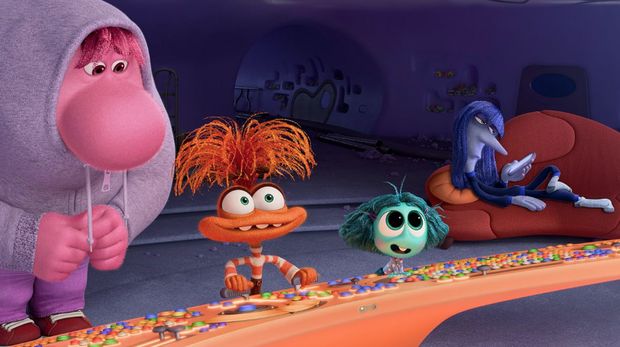 Cuplikan adegan dalam film animasi Inside Out 2.