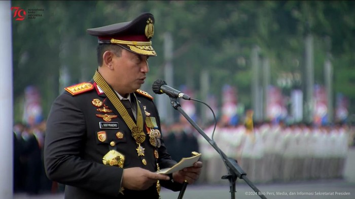 Kapolri Jenderal Listyo Sigit Prabowo di HUT Bhayangkara