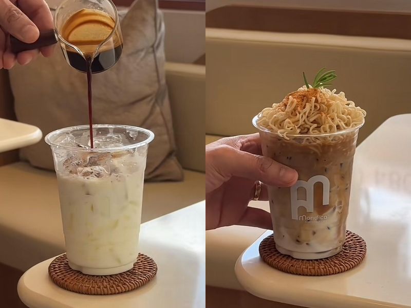 kopi nyeleneh pakai topping mie instan