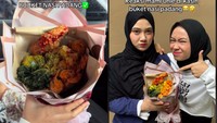 Kreatif! Wanita Ini Beri Buket Nasi Padang untuk Hadiah Wisuda Temannya