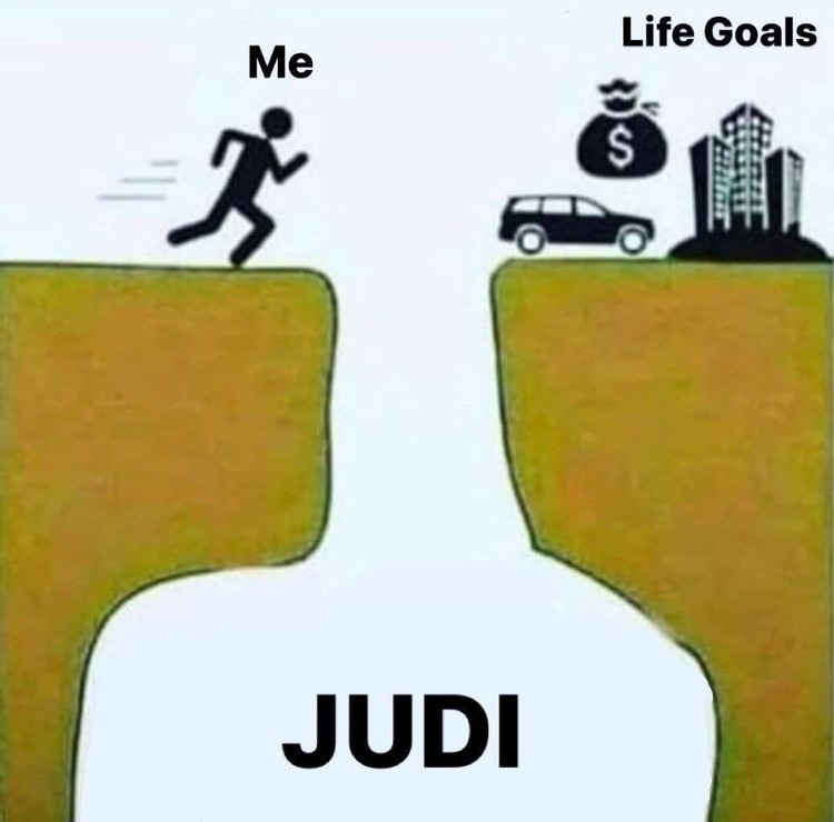 Meme Judi Online yang Meresahkan, Depo Doang Menang Mustahil Tidak ada orang yang bisa kaya karena main judi. Mulai sekarang, berhenti depo dan jauh-jauh dari bahaya judi online!