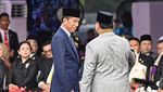 Momen Jokowi-Prabowo Saksikan Defile HUT Ke-78 Bhayangkara