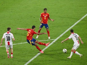 Spanyol Vs Georgia: Gol Rodri Sebelum Turun Minum Mudahkan Tim Matador