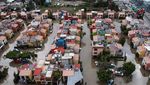 Foto Udara Banjir di Chimalhuacan Meksiko