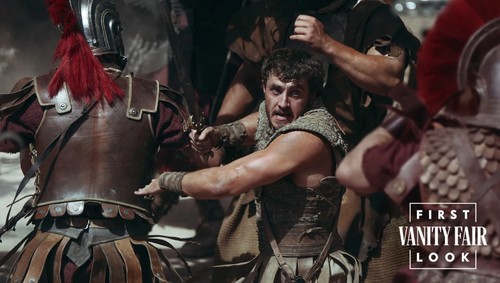 Cuplikan adegan dalam film Gladiator II.