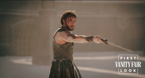 Cuplikan adegan dalam film Gladiator II.