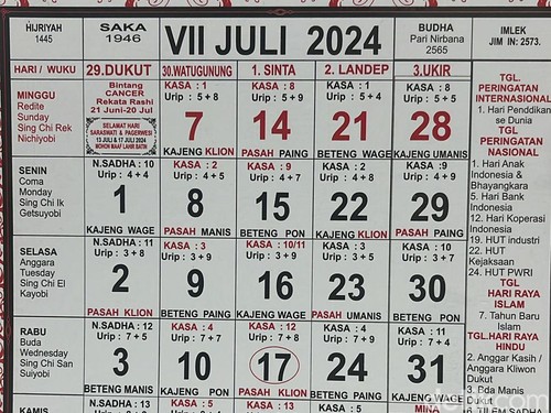 Kalender Bali Juli 2024. (Dok detikBali)
