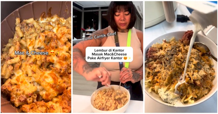 Unik! Lembur di Kantor, TikToker Ini Berakhir Masak Mac n Cheese