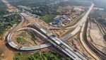 Foto Udara Pembangunan Tol Bayung Lencir-Tempino, Molor 1 Bulan dari Target