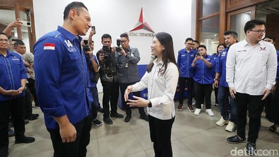 Potret Petinggi Partai Perindo Sambangi AHY di Markas Demokrat