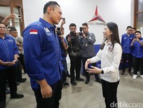 Potret Petinggi Partai Perindo Sambangi AHY di Markas Demokrat