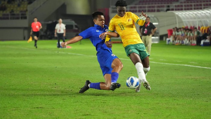 Laga antara Australia menghadapi Thailand di final Piala AFF U-16 2024 di Solo, Rabu (3/7/2024) malam.