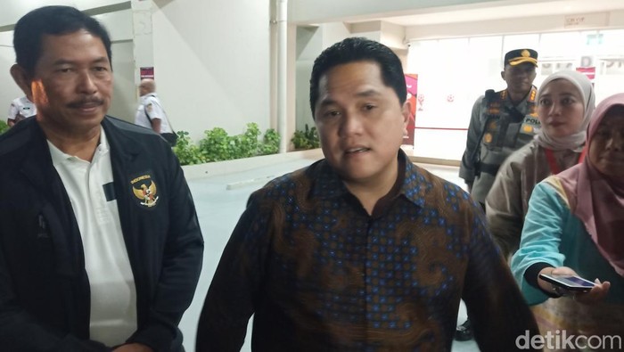 Ketua Umum PSSI Erick Thohir, saat ditemui di Stadion Manahan Solo, Rabu (3/7/2024).