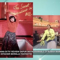 Dapur juga didesain semenarik mungkin dalam warna pink dengan sentuhan ambience light. “Aku pertama kali pindah ke sini pas pandemi. Lalu aku bilang ke desainer interiornya, setiap sudut rumah harus dibuat Instagramable. Jadi bikin konten bisa di mana saja, nggak perlu sampai keluar rumah,” kata Marshanda. (Foto: YouTube/Trans7 Official)