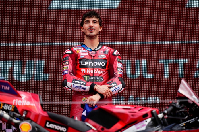 Francesco Pecco Bagnaia (1) of Italy and Ducati Lenovo Team during the race day of the Motul TT Assen at TT Circuit Assen on June 30, 2024 in Assen, Netherlands. (Photo by Jose Breton/Pics Action/NurPhoto via Getty Images)