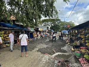 Jalan Becek-Berlubang di Pasar Palakka Bone Jadi Mulus Saat Jokowi Datang