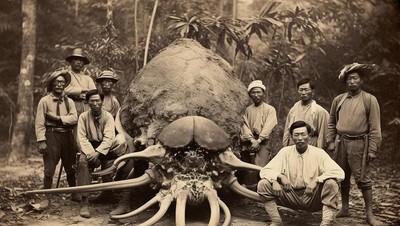 Gambar Unik Rekayasa AI: Bangsawan Thailand Abad ke-19 Vs Monster