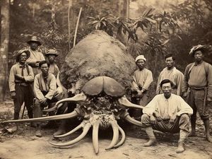 Gambar Unik Rekayasa AI: Bangsawan Thailand Abad ke-19 Vs Monster