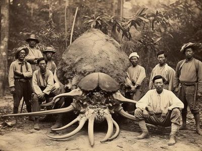 Gambar Unik Rekayasa AI: Bangsawan Thailand Abad ke-19 Vs Monster