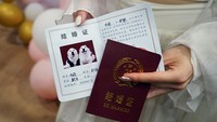 Rye Ling dan Gigi Chen menggelar pernikahan anjing peliharaan mereka. Penikahan kedua hewan peliharaan ini bak acara nikah sungguhan.  