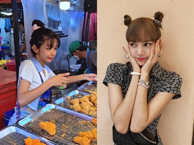 Salfok! Wanita Penjual Ayam Goreng Ini Mirip Lisa BLACKPINK