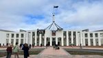 Spanduk Dukung Palestina Membentang di Gedung Parlemen Australia