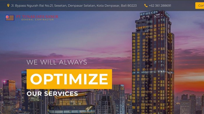 Tangkapan layar website PT Tunas Jaya Sanur