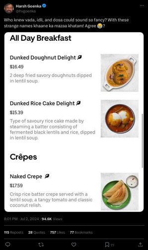 Makanan jadi mahal gegara namanya diubah ke bahasa Inggris