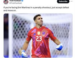 Emi Martinez Sakti Adu Penalti dan Messi Meringis Ramaikan Linimasa