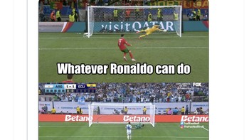 Apapun yang dilakukan Ronaldo, Messi bisa melakukannya dengan lebih baik. Foto: Twitter