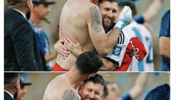 Kiper Emi Martinez kembali menyelamatkan Messi. Foto: Twitter