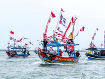 Meriahnya Kapal-kapal di Banten saat Rayakan Hari Nelayan Internasional