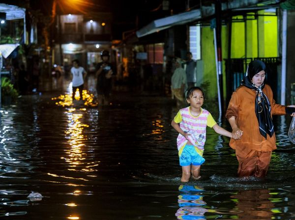 Potret Perkampungan di Rangkasbitung Terendam Banjir