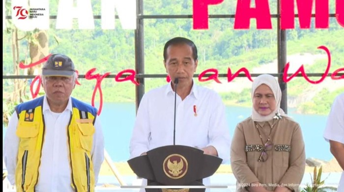 Presiden Jokowi meresmikan Bendungan Pemukkulu (tangkapan layar)