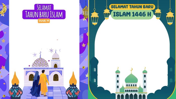 Twibbon Tahun Baru Islam 2024 untuk merayakan pergantian tahun Hijriah.