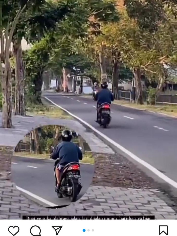 Pelaku begal payudara terekam korbannya saat beraksi di Jalan Merapi, Gayamprit, Klaten, Sabtu (6/7/2024).