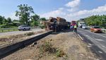 Kecelakaan Elf Vs Truk Trailer Muat Kayu di Tol Kebomas, 2 Orang Tewas
