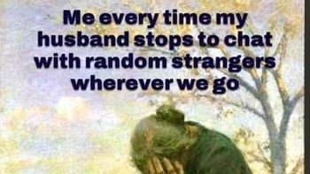 Punya suami kelewat ekstrovert. Foto: Classical Sarcasm - Classical art memes via Bored Panda