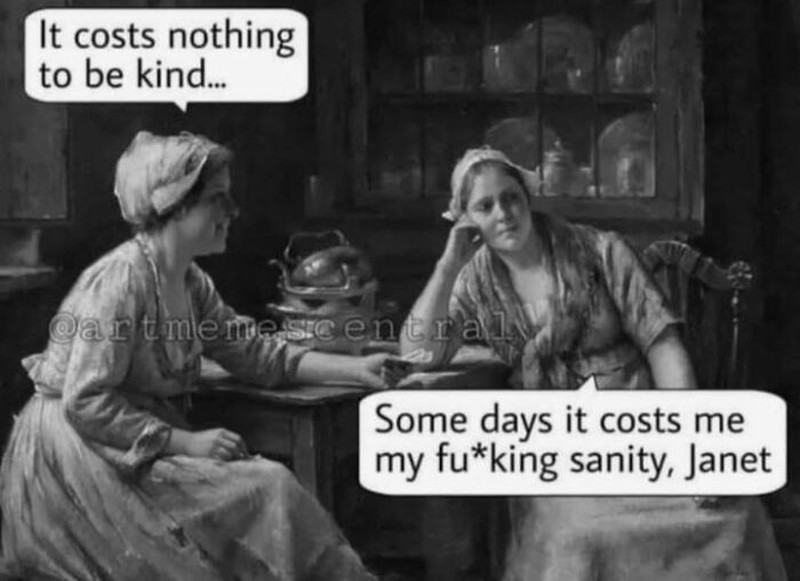 Meme Zaman Klasik Gambarkan Capeknya Bersosialisasi, Pas Buat Introvert