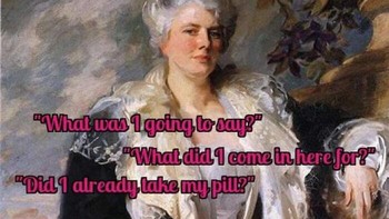 Isi pikiran orang yang tak muda lagi. Foto: Classical Sarcasm - Classical art memes via Bored Panda