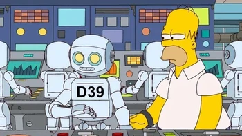 Dalam episode Ouch, Robot yang dirilis pada tahun 2012, The Simpsons membangkitkan gagasan robotisasi di dunia kerja. Tuan Burns mengganti semua karyawan di pembangkit listrik tenaga nuklir Springfield dengan robot untuk memangkas biaya. Namun semuanya berubah menjadi kekacauan ketika robot mulai menggantikan semua pekerjaan di kota, sehingga menciptakan krisis lapangan kerja. Mirip di dunia nyata, AI dan robot adalah dua hal yang paling ditakutkan sekarang ini. Foto: via Cartoontoi