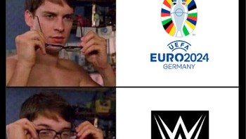 Pertandingan Spanyol Vs Jerman diibaratkan netizen seperti acara World Wrestling Entertainment. Foto: (Twitter).