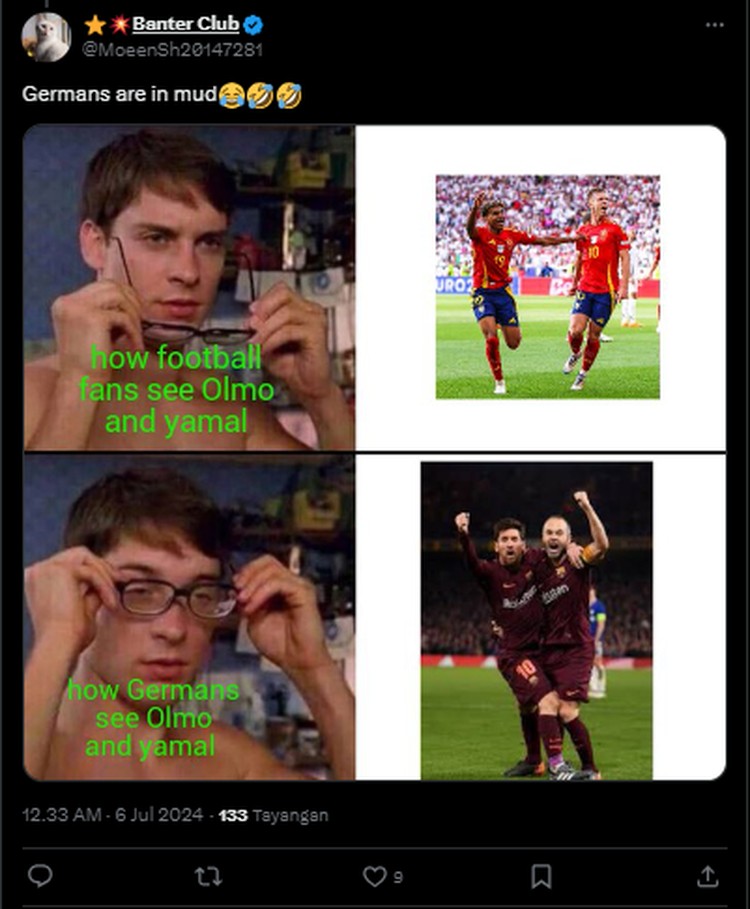 Spanyol Vs Jerman di perempatfinal Euro 2024 selesai. Tim Matador menang 2-1. Netizen puji penampilan Lamine Yamal, tapi satu sisi geram dengan Toni Kroos.
