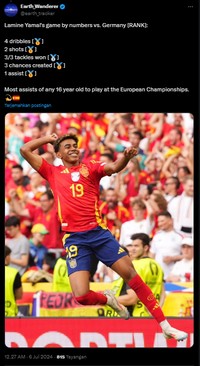 Spanyol Vs Jerman di perempatfinal Euro 2024 selesai. Tim Matador menang 2-1. Netizen puji penampilan Lamine Yamal, tapi satu sisi geram dengan Toni Kroos.