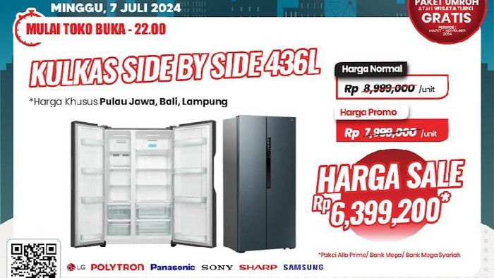 Beli Kulkas Jumbo Hemat Rp 2 Jutaan di Transmart Full Day Sale!