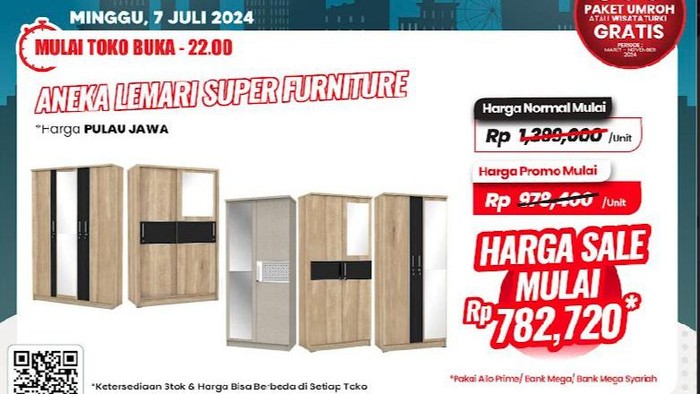 Beli Lemari di Transmart Full Day Sale Aja, Harganya Rp 700 Ribuan.