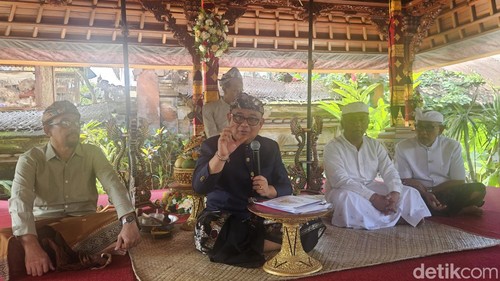 Anak Agung Gde Ngurah Ari Dwipayana memaparkan agenda Sastra Saraswati Sewana 2024, Sabtu (6/7/2024).